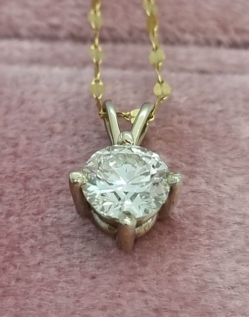 14CT YG DIAMOND PENDANT - ADDITIONAL PHOTO 5
