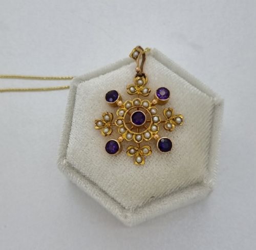 VICTORIAN AMETHYST PEARL PENDANT - ADDITIONAL PHOTO 7