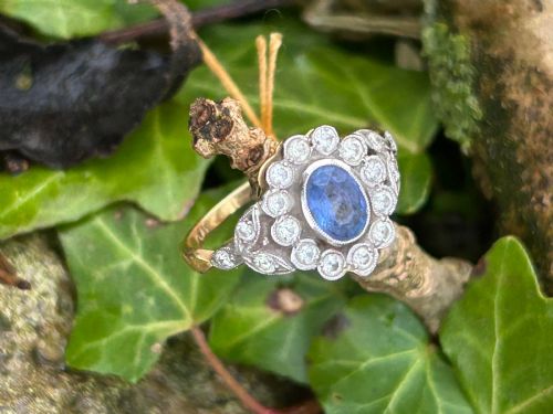 OVAL FOLIATE SAPPHIRE CLUSTER - ADDITIONAL PHOTO 1