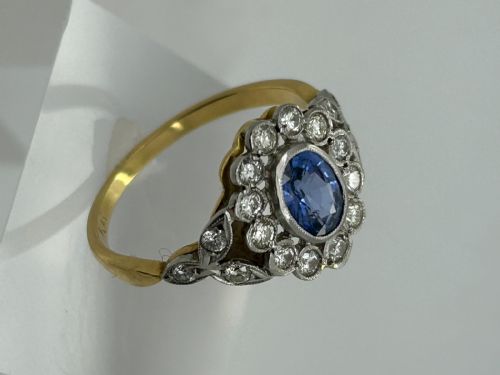 OVAL FOLIATE SAPPHIRE CLUSTER - ADDITIONAL PHOTO 4