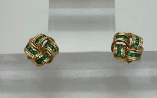 EMERALD KNOT EARRINGS - ADDITIONAL PHOTO 6