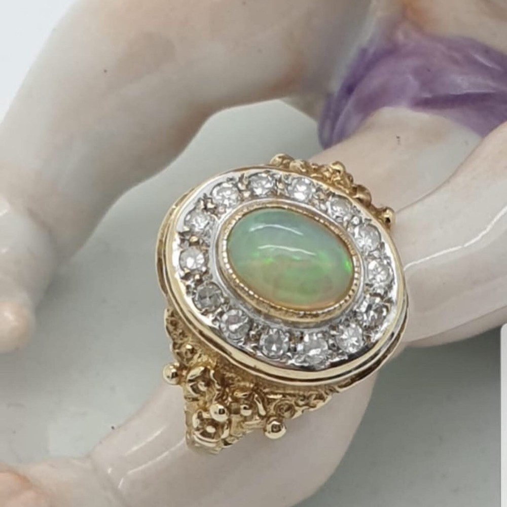 Opal and Diamond Ring