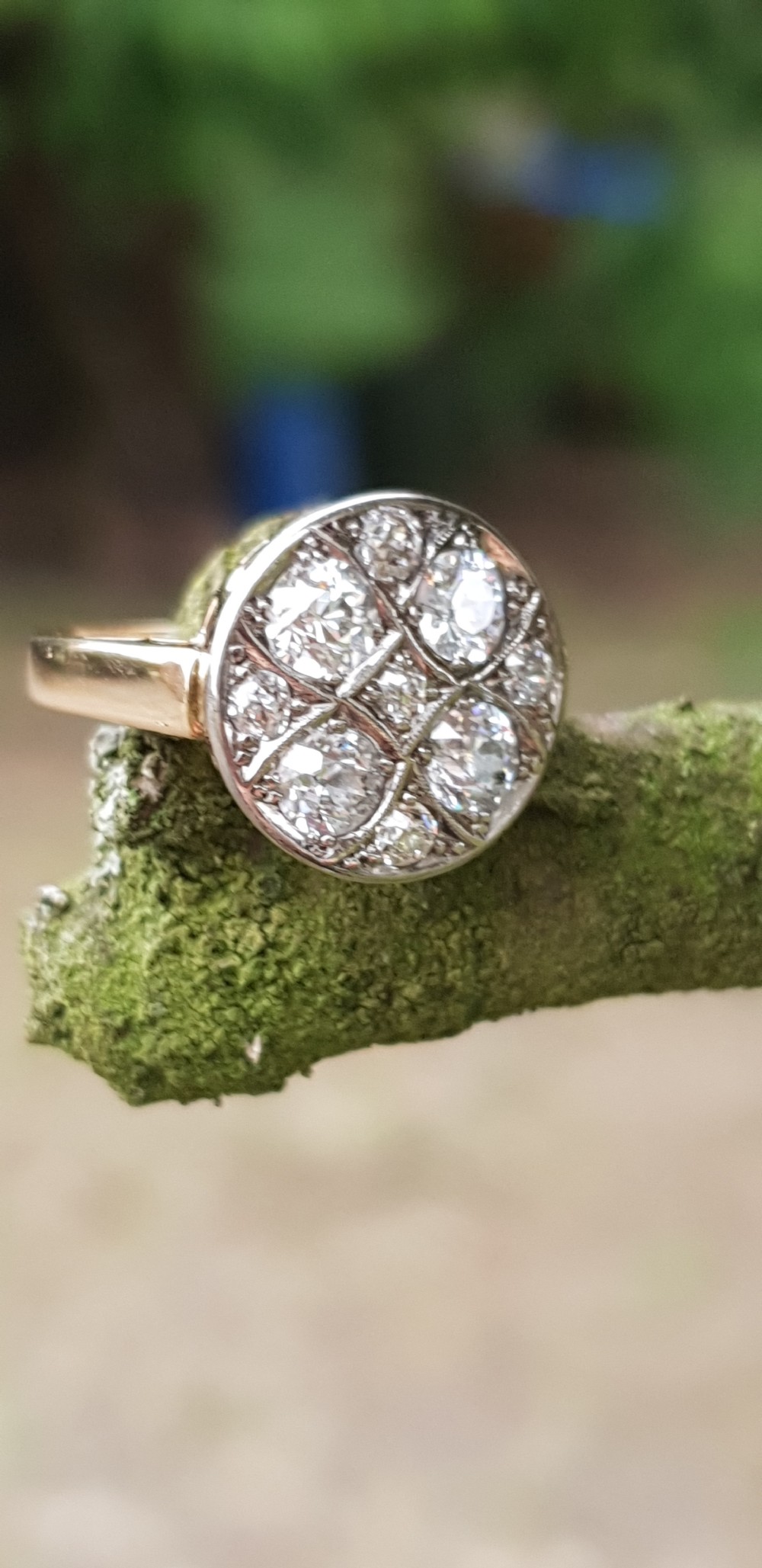 Victorian Old Mine Cut Diamond Cluster View VI
