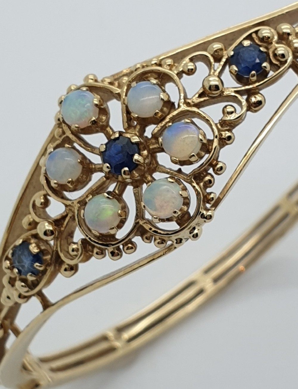 Opal and Sapphire Bangle