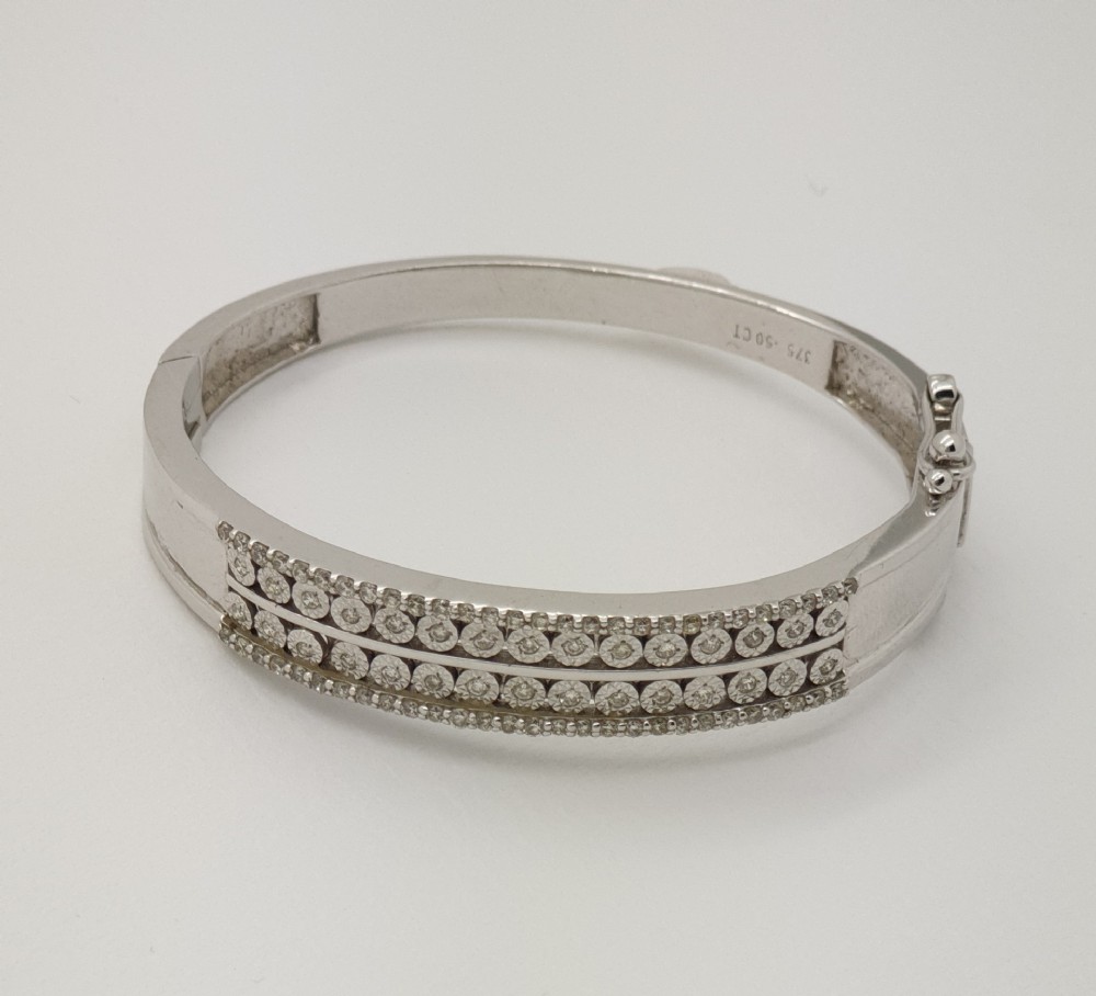 White Gold Diamond Baby Bangle