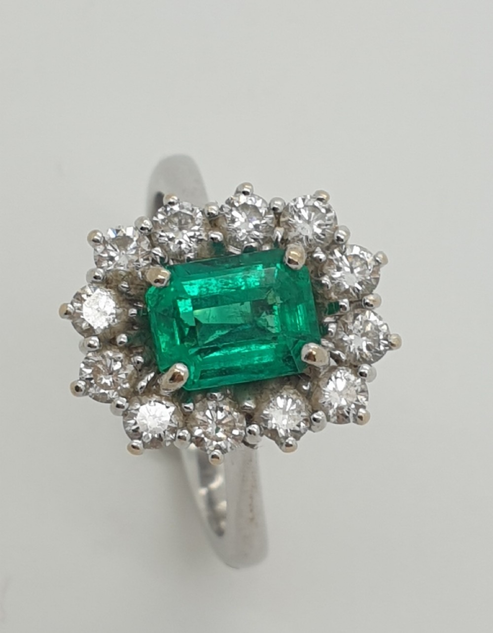 Italian Emerald Diamond Cluster