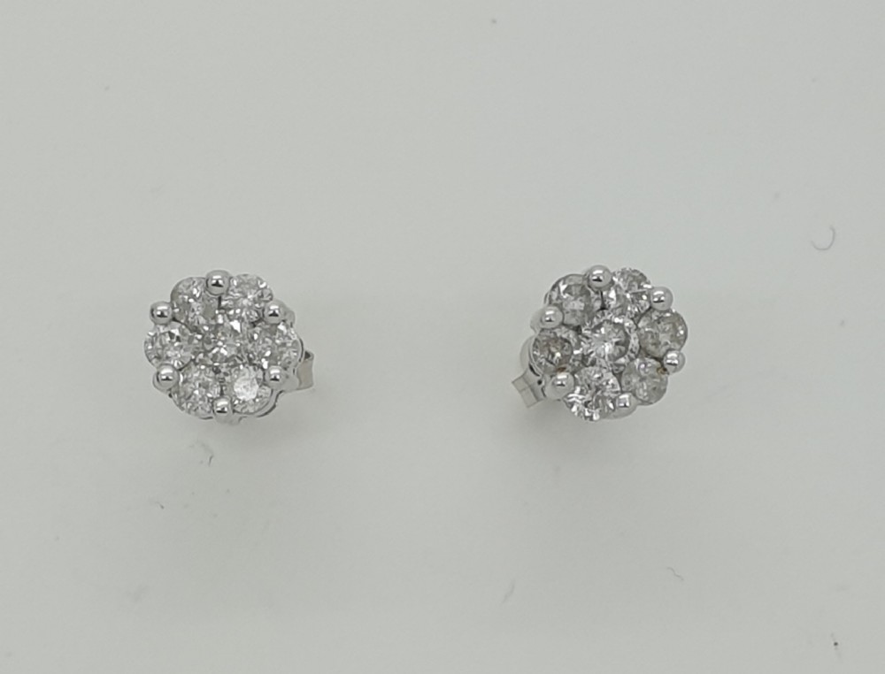 Diamond Flower Studs