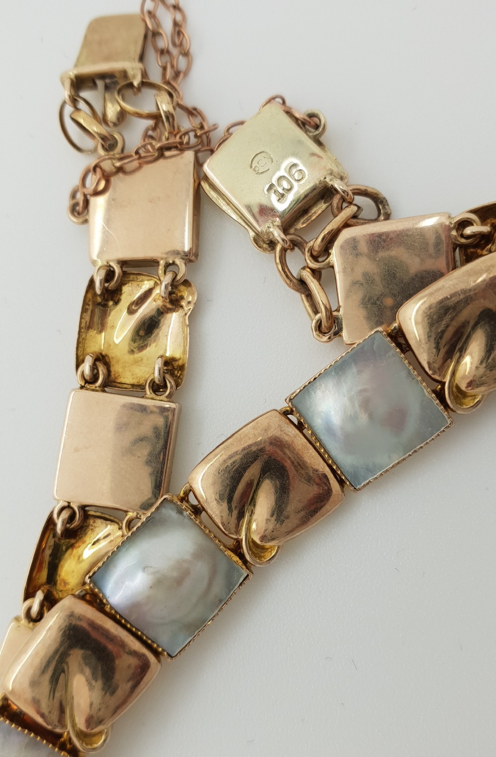 Murrle Bennet  9ct Gold and Pearl Blister Bracelet