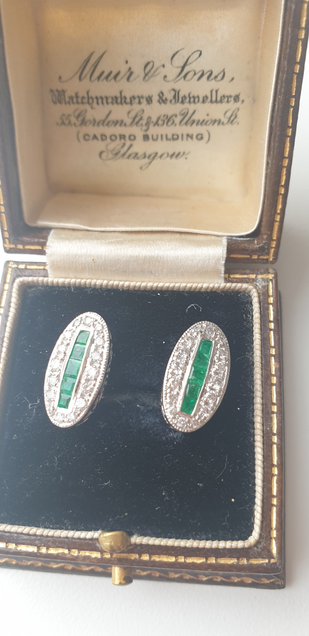WG Emerald Diamond Earrings View V