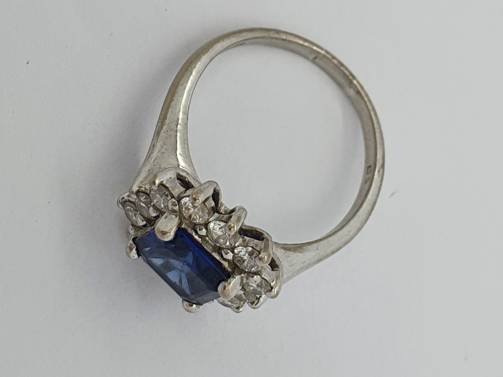 Princess cut Sapphire Diamond Dress Ring View III