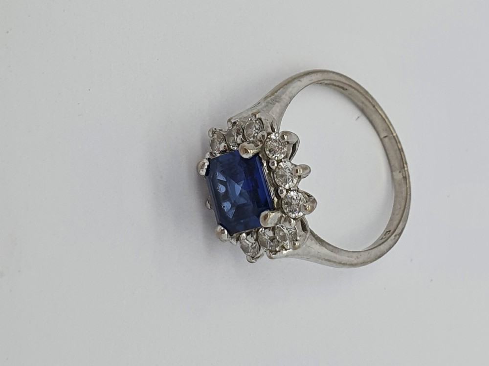 Princess cut Sapphire Diamond Dress Ring View IV