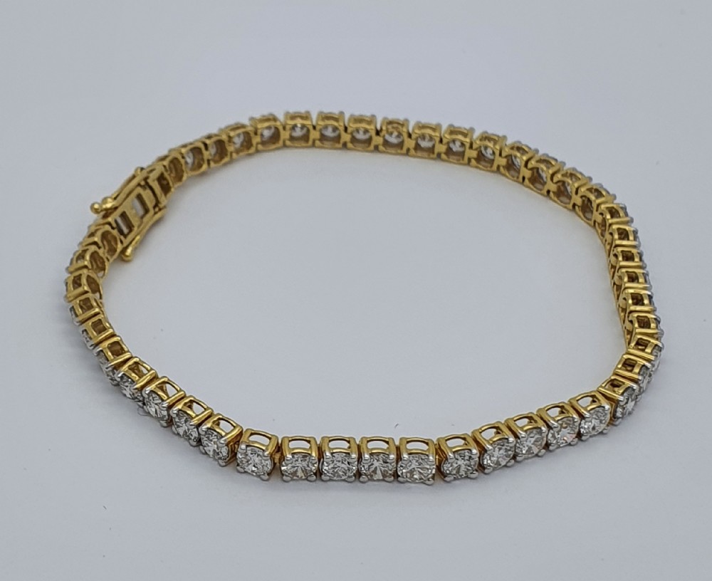 18ct YG Diamond Tennis Bracelet 