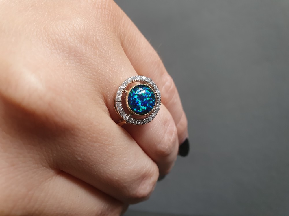 18ct YG Boulder Opal Ring View III