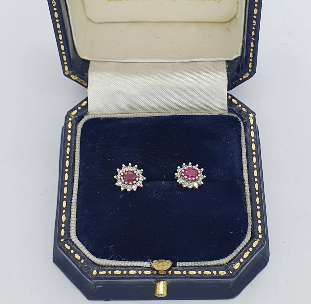 9ct Ruby Diamond Earrings View VII