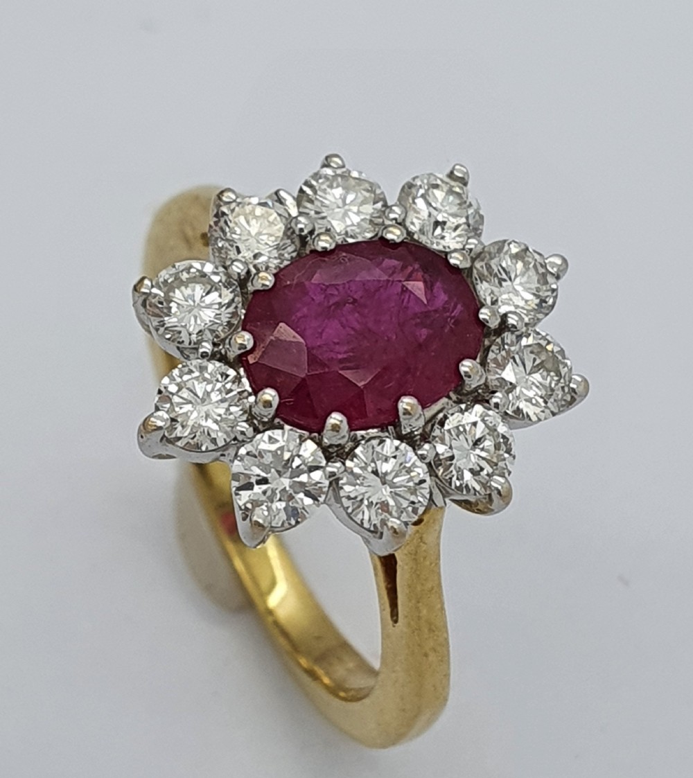 Ruby Diamond Cluster