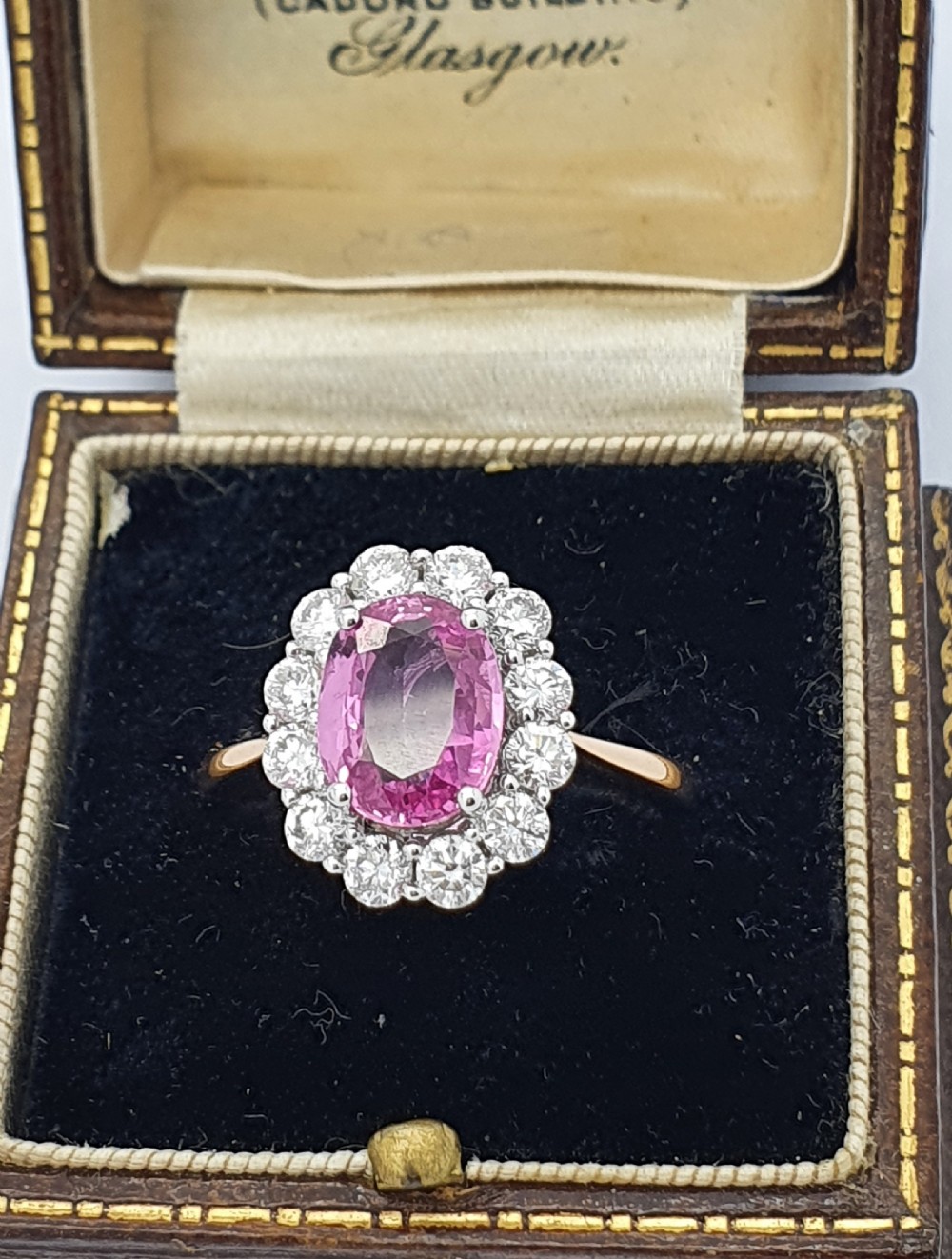 Pink Sapphire and Diamond Cluster  View V