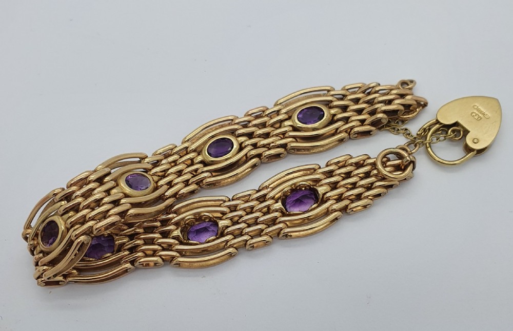 9ct Amethyst Gate Bracelet View II