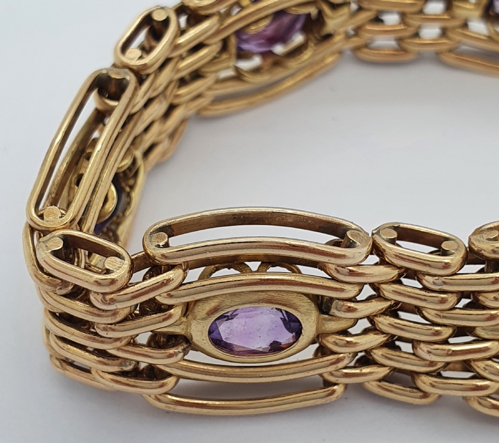 9ct Amethyst Gate Bracelet View V