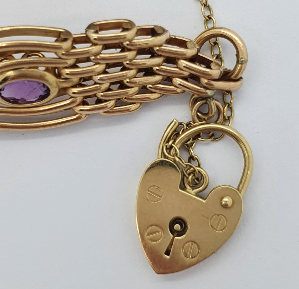 9ct Amethyst Gate Bracelet View VII