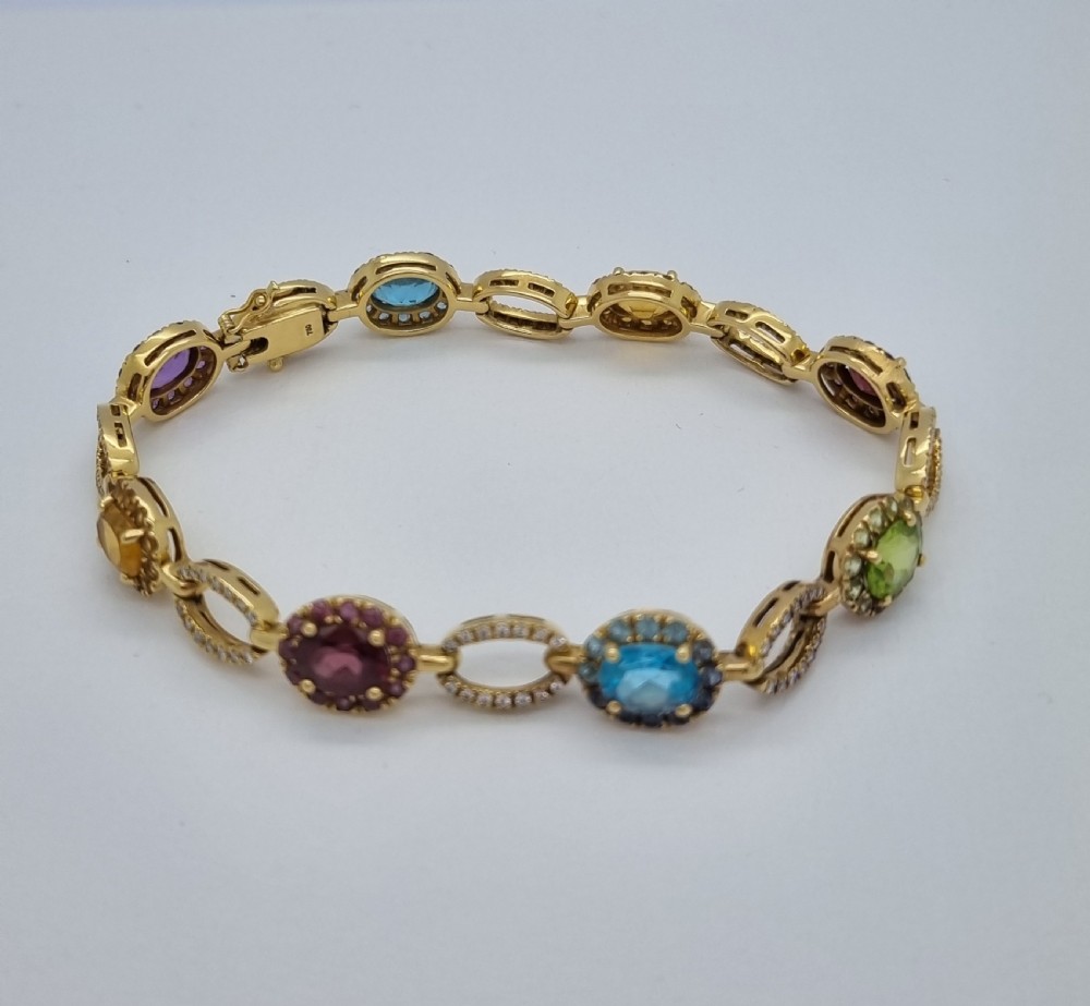 Multi Gem Diamond Bracelet 