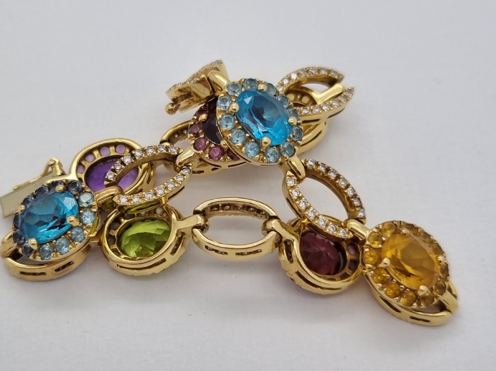 Multi Gem Diamond Bracelet  View IV