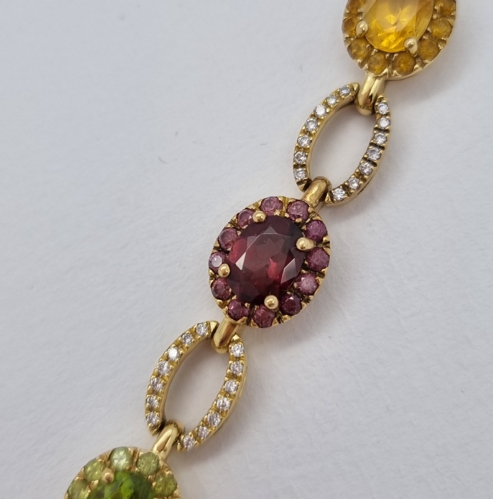 Multi Gem Diamond Bracelet  View V