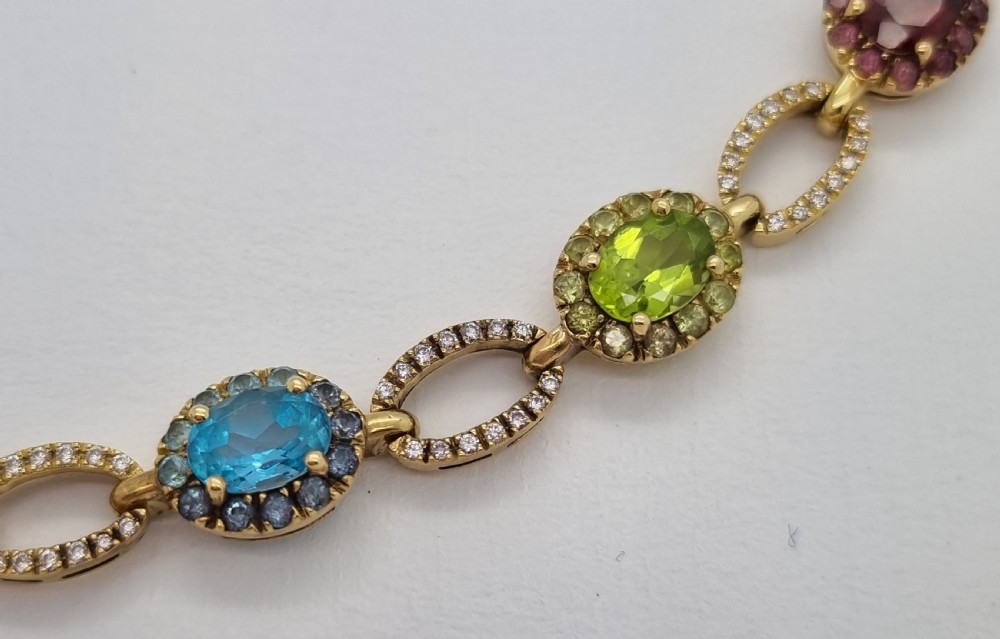 Multi Gem Diamond Bracelet  View VI