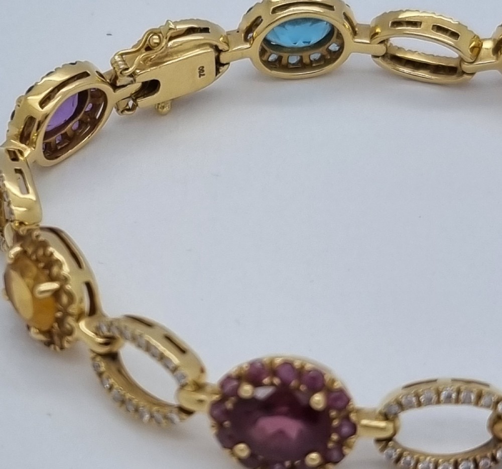 Multi Gem Diamond Bracelet  View VIII