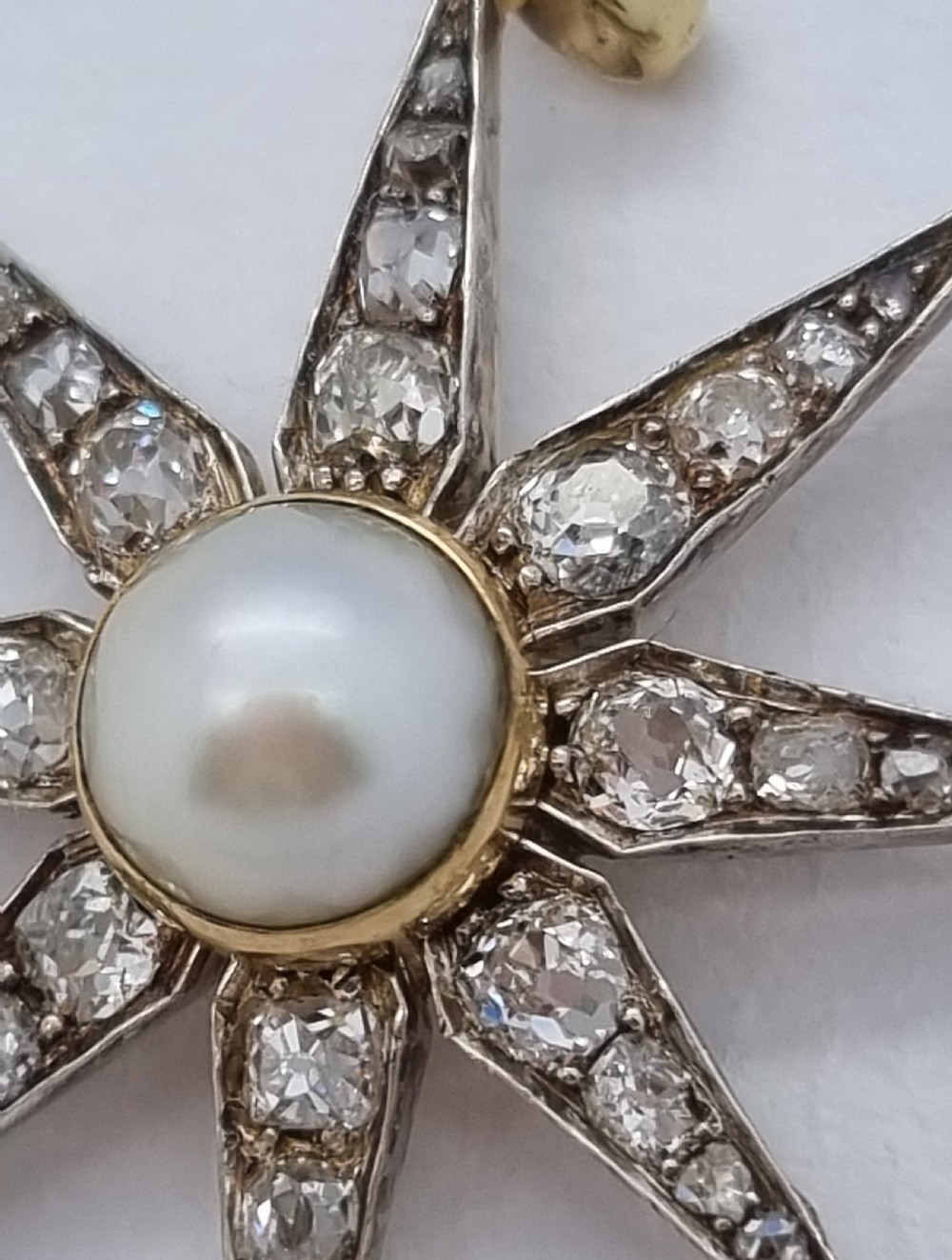 9ct Victorian Pearl Diamond Star View IV