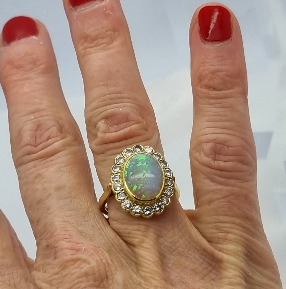 18ct YG Opal Diamond Ring View IV