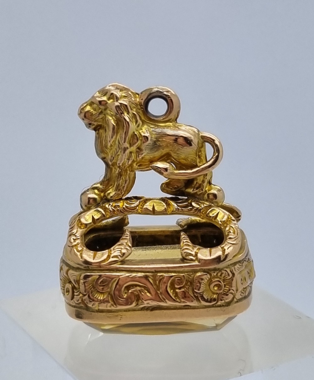 9ct YG Victorian Topaz Fob  View VI