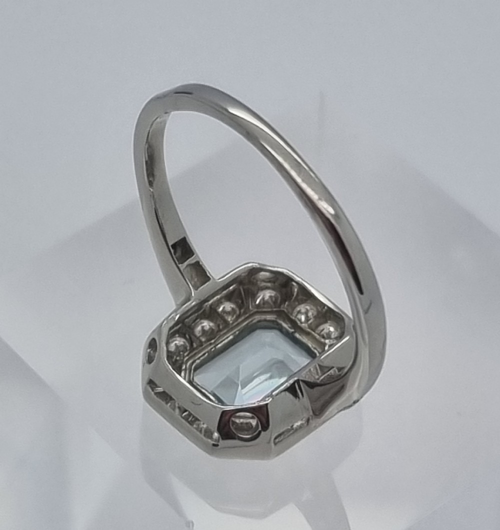 Platinum Aquamarine Diamond Ring View IV