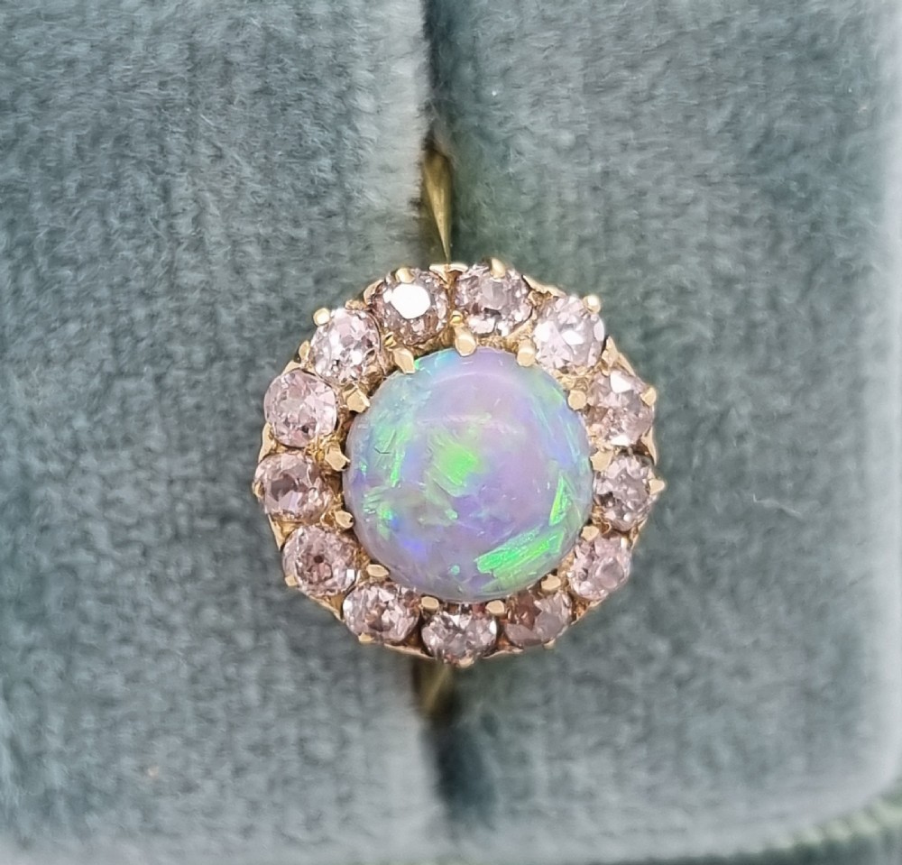Vintage Opal Diamond Ring View V