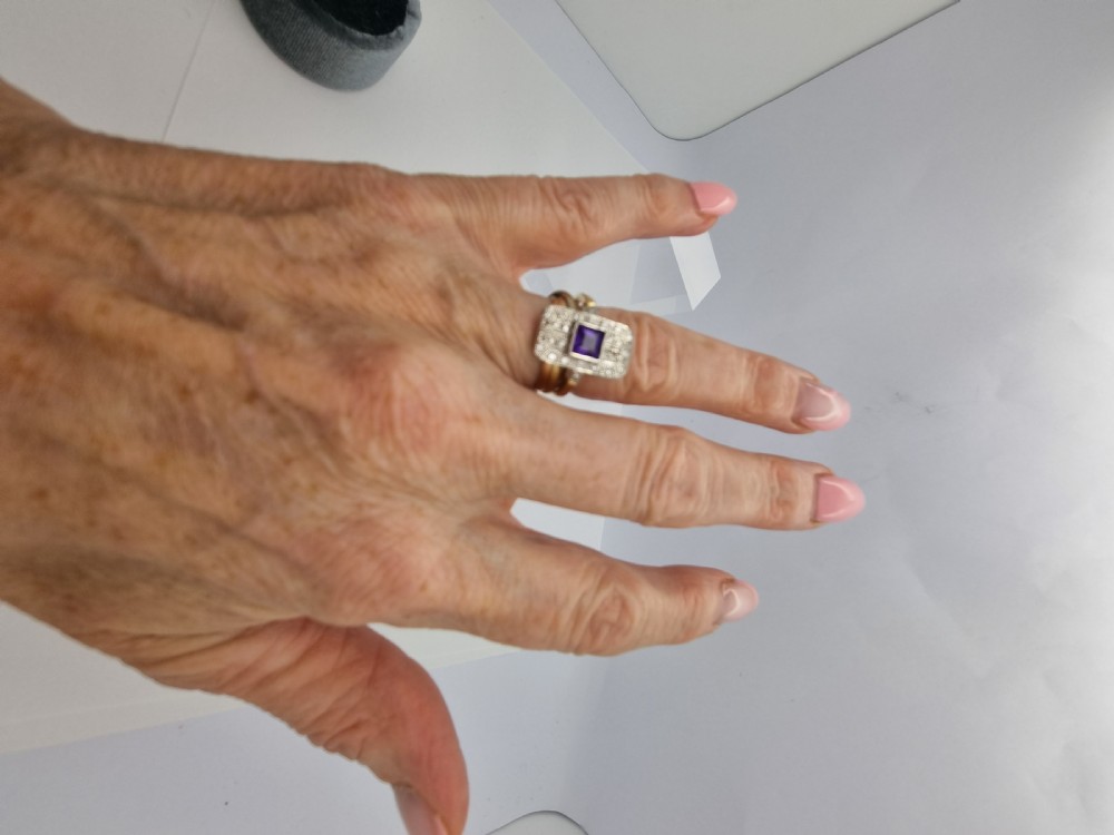 Amethyst Diamond Art Deco Ring View IV