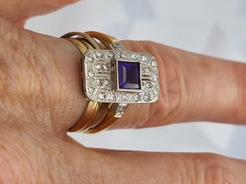 Amethyst Diamond Art Deco Ring View VI