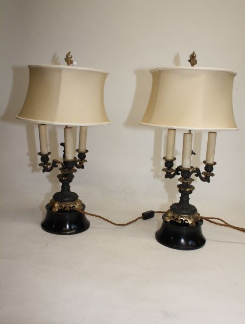 Pair of 19th Century French Empire Lamps