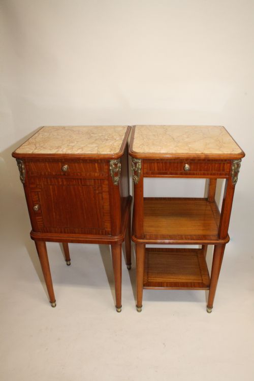 Circa 1880. Pair of Satinwood French Bedside Tables