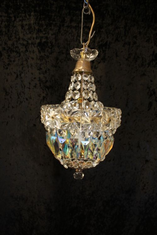 Early 20th Century Prism Bag Chandelier