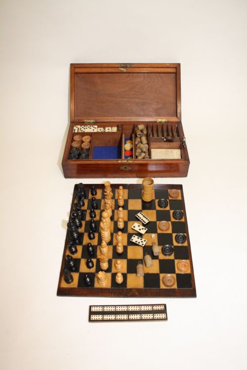 Late 19th Century Games Compendium Chess Set