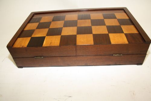 Mid 19th Century Folding Chessboard with Backgammon Inside