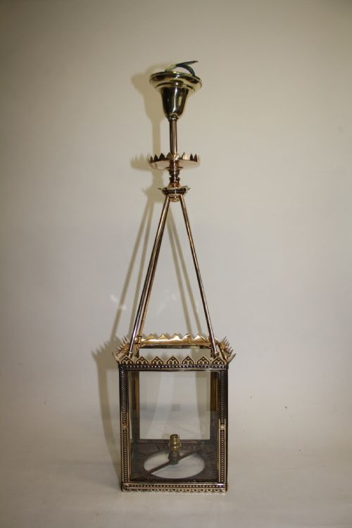 Late 19th Century Brass Hall Lantern