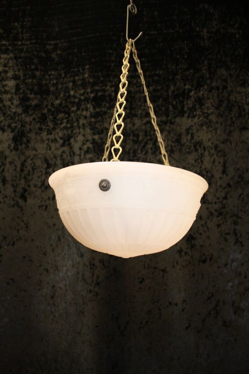 Early 20th Century Opaque Glass Chandelier