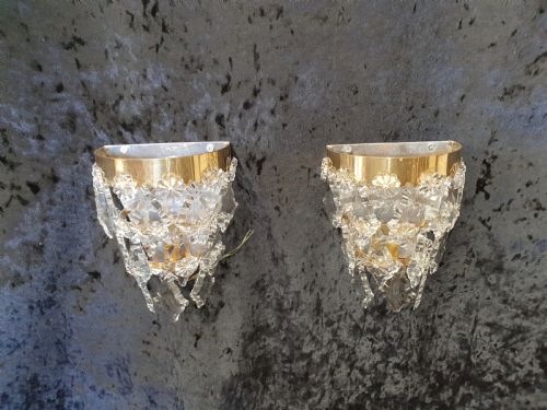 Four Early 20th Century of Wall Lights with Flat Drips £245 a Pair