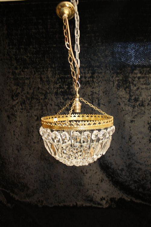 Early 20th Century Prism Bag Chandelier