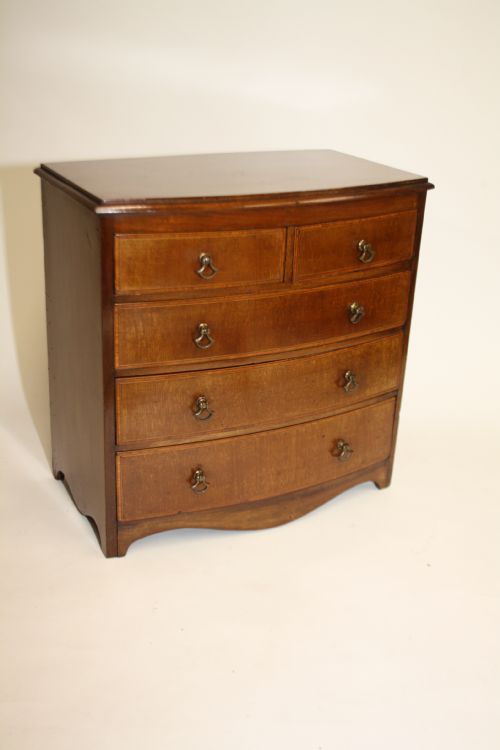 Late 19th Century Bow Front Miniature Chest of Drawers