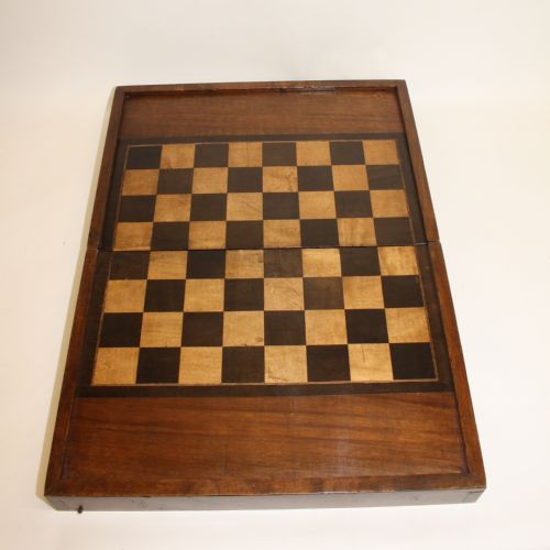 Early C20th Folding Chessboard Backgammon