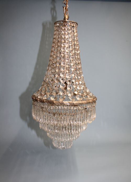 Large Chandelier with Swags to the Top and Four Layers of Spikes