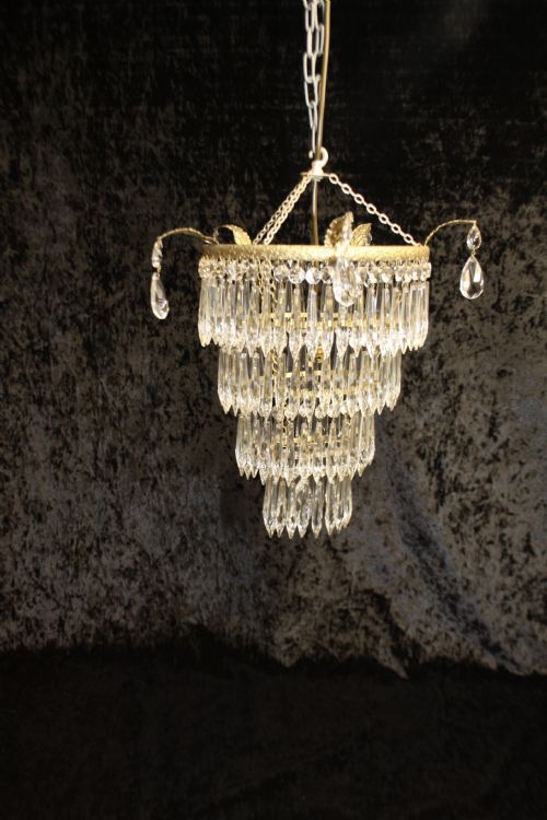Early 20th Century Large Four Tier Spike Chandelier