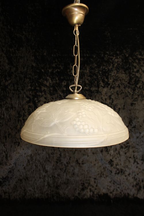 20th Century Glass Ceiling Light with Moulded Fruit