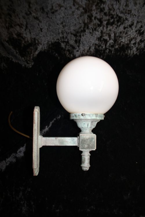 Early 20th Century Green Globe Wall Light